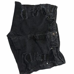 Wax Jean Black Denim Shorts